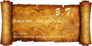 Baszler Tatjána névjegykártya